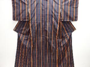 格子織り出し米沢紬着物アンサンブル